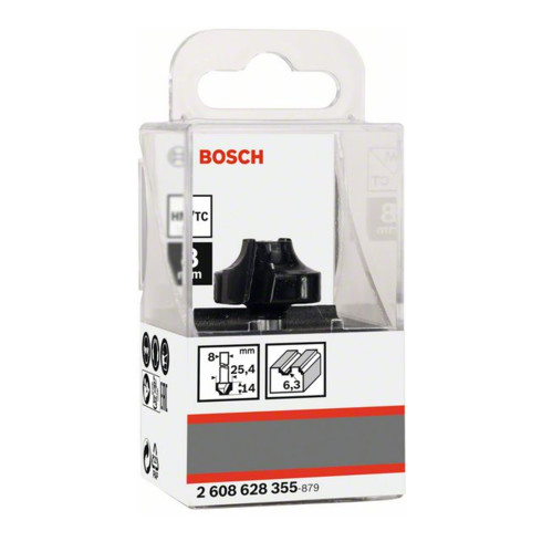 Bosch profielfrees E 8 mm R1 6,3 mm D 25,4 mm L 14 mm G 46 mm