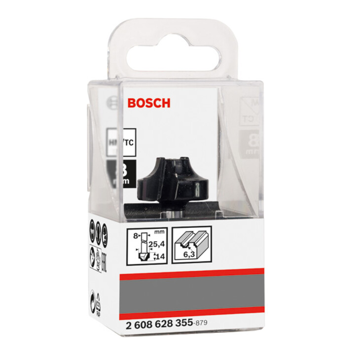 Bosch profielfrees E 8 mm R1 6,3 mm D 25,4 mm L 14 mm G 46 mm