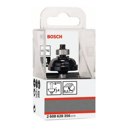 Bosch profielfrees F 8 mm R1 6,3 mm D 28,5 mm L 13,2 mm G 54 mm