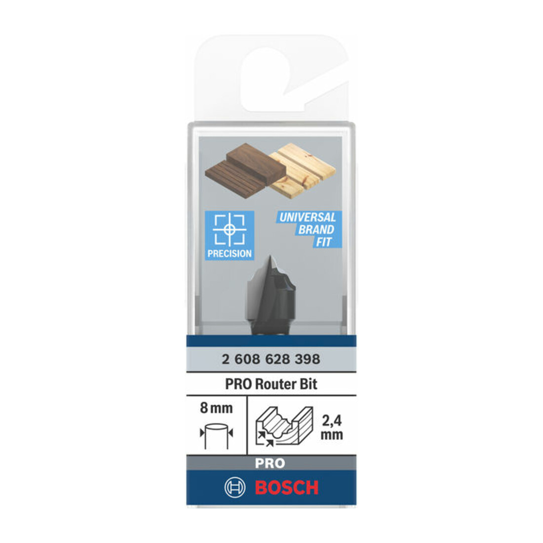 Bosch profielfrees H 8 mm R1 2,4 mm D 12,7 mm L 12,4 mm G 46 mm
