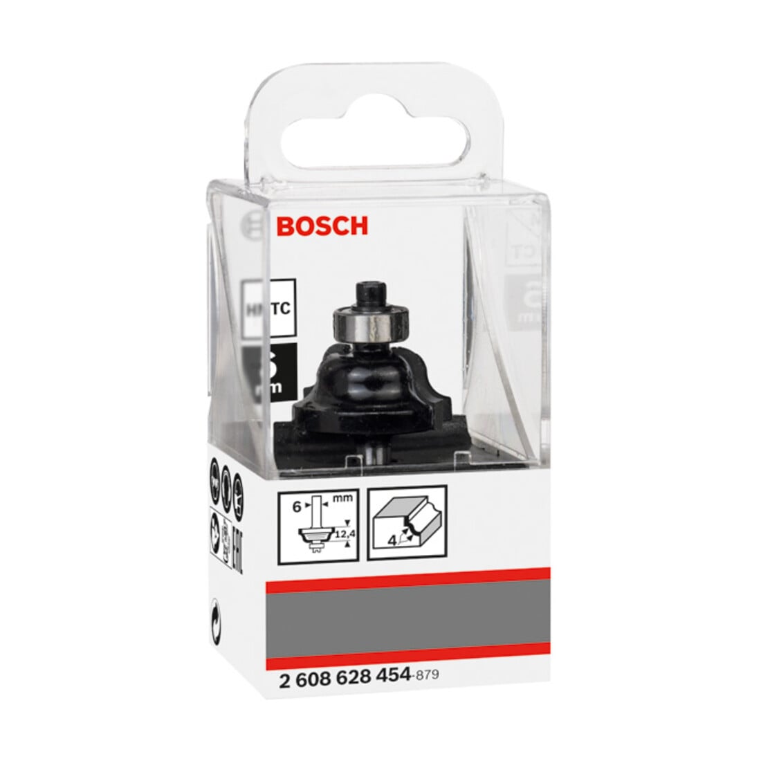 Bosch Profilfräser, 6 mm, R1 4 mm, D1 28,6 mm, B 8 mm, L 12,4 mm, G 54 mm