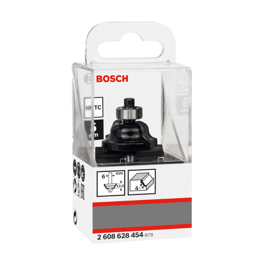 Bosch Profilfräser, 6 mm, R1 4 mm, D1 28,6 mm, B 8 mm, L 12,4 mm, G 54 mm