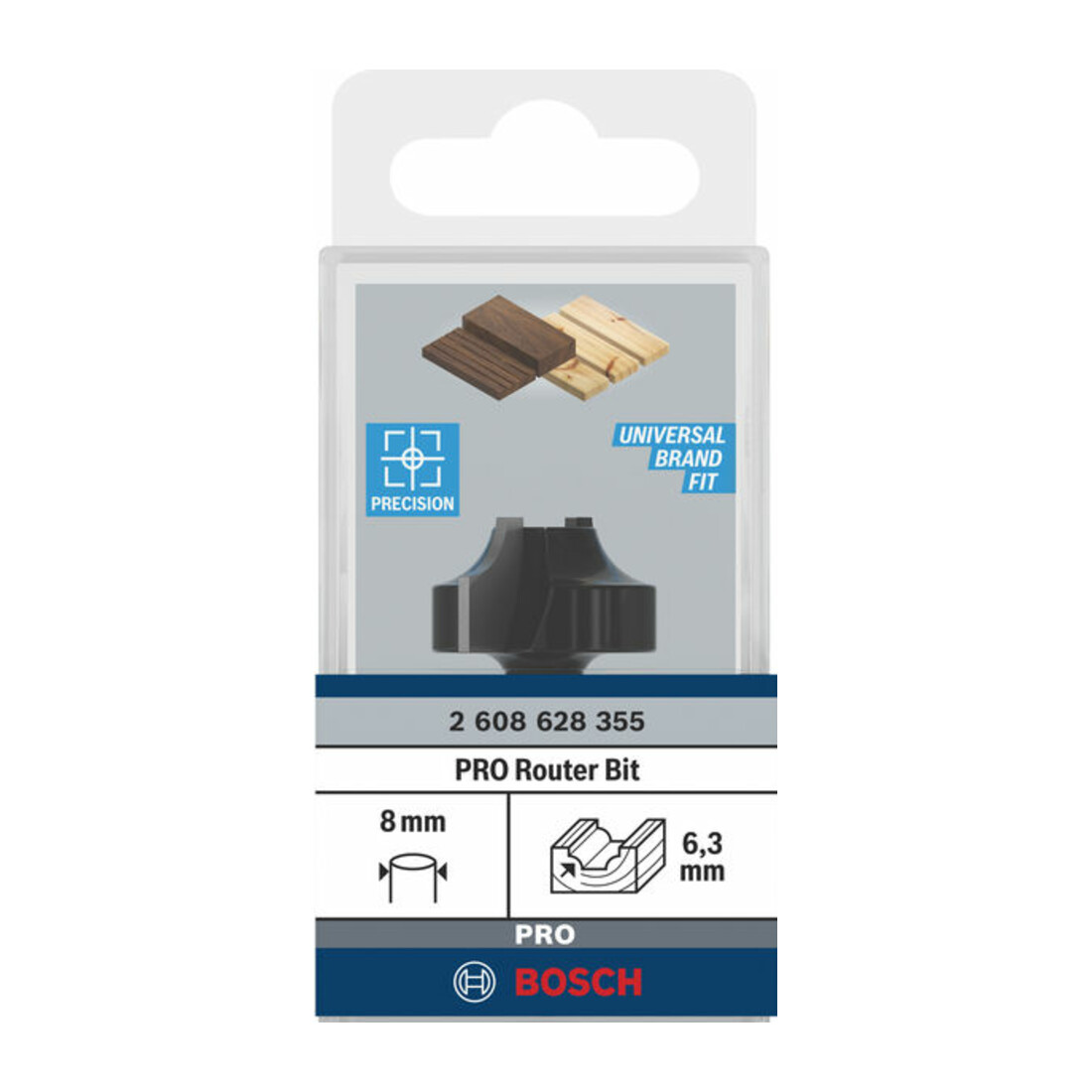 Bosch Profilfräser E 8 mm R1 6,3 mm D 25,4 mm L 14 mm G 46 mm