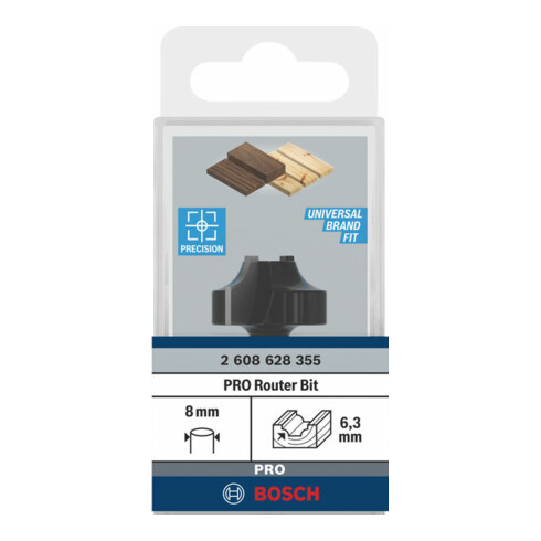Bosch Profilfräser E 8 mm R1 6,3 mm D 25,4 mm L 14 mm G 46 mm