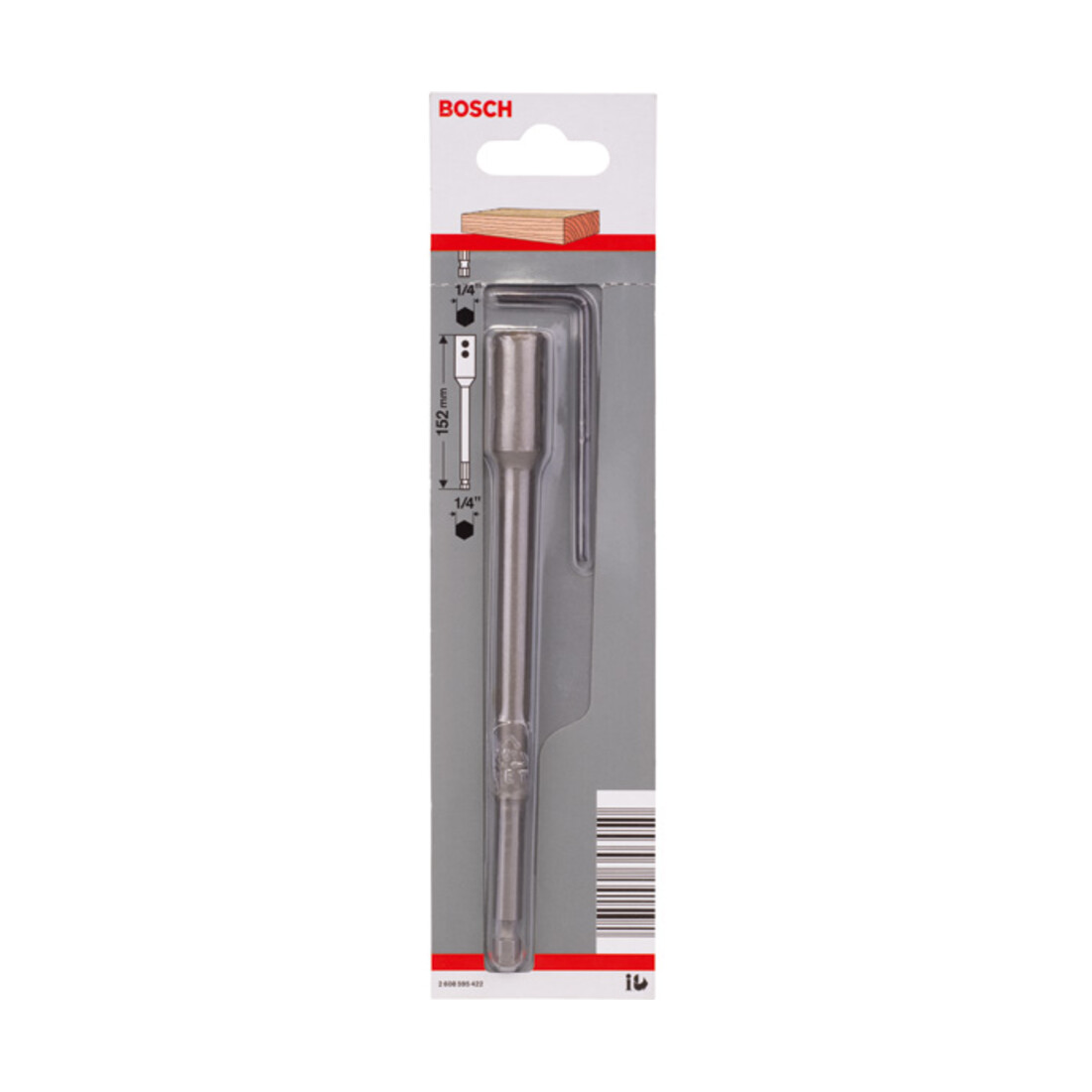 Bosch Prolunga 1/4", codolo esagonale per fresa piana Self Cut Speed 152mm
