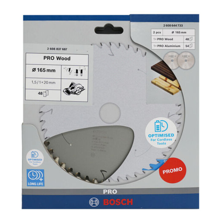 Bosch Promo 2-pack, 165 mm CL Pro Hout/Alu