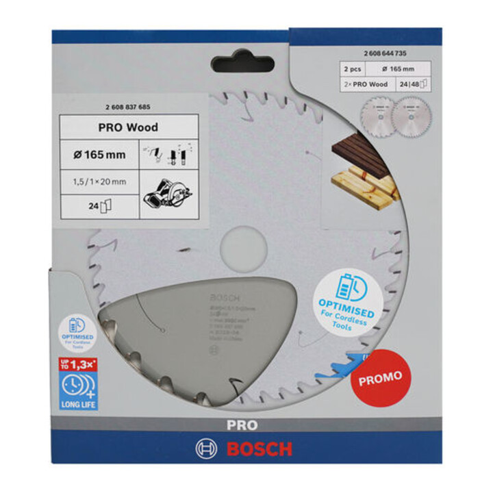 Bosch Promo 2-pack, 165 mm CL Pro Wood
