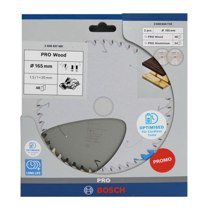 Bosch Promo 2er Pack, 165 mm CL Pro Wood/Alu