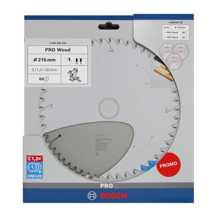 Bosch Promo 3-pack, 216 mm Pro Wood zaagbladen