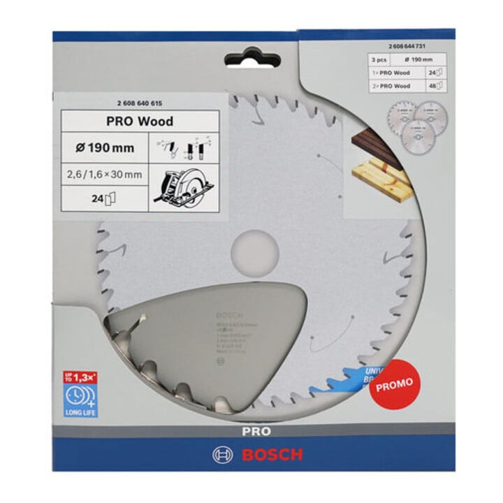 Bosch Promo 3er Pack, 190 mm Pro Wood