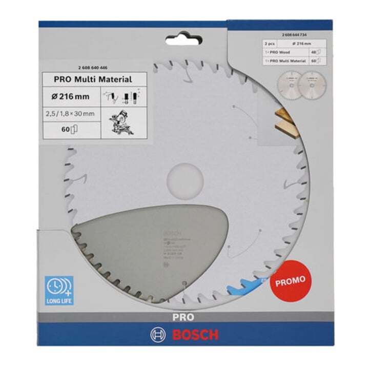 Bosch Promo Pack de 2, 216 mm Pro Wood/MM