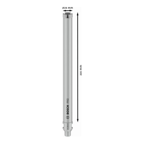 Bosch Punta a corona diamantata Standard for Concret G 1/2", 28mm 300mm 3, 10mm