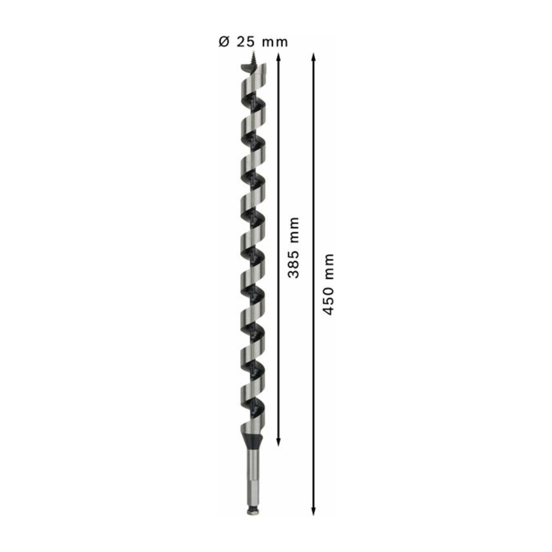 Bosch Punta a elica per legno esagono 25 x 385 x 450 mm d 11,1 mm