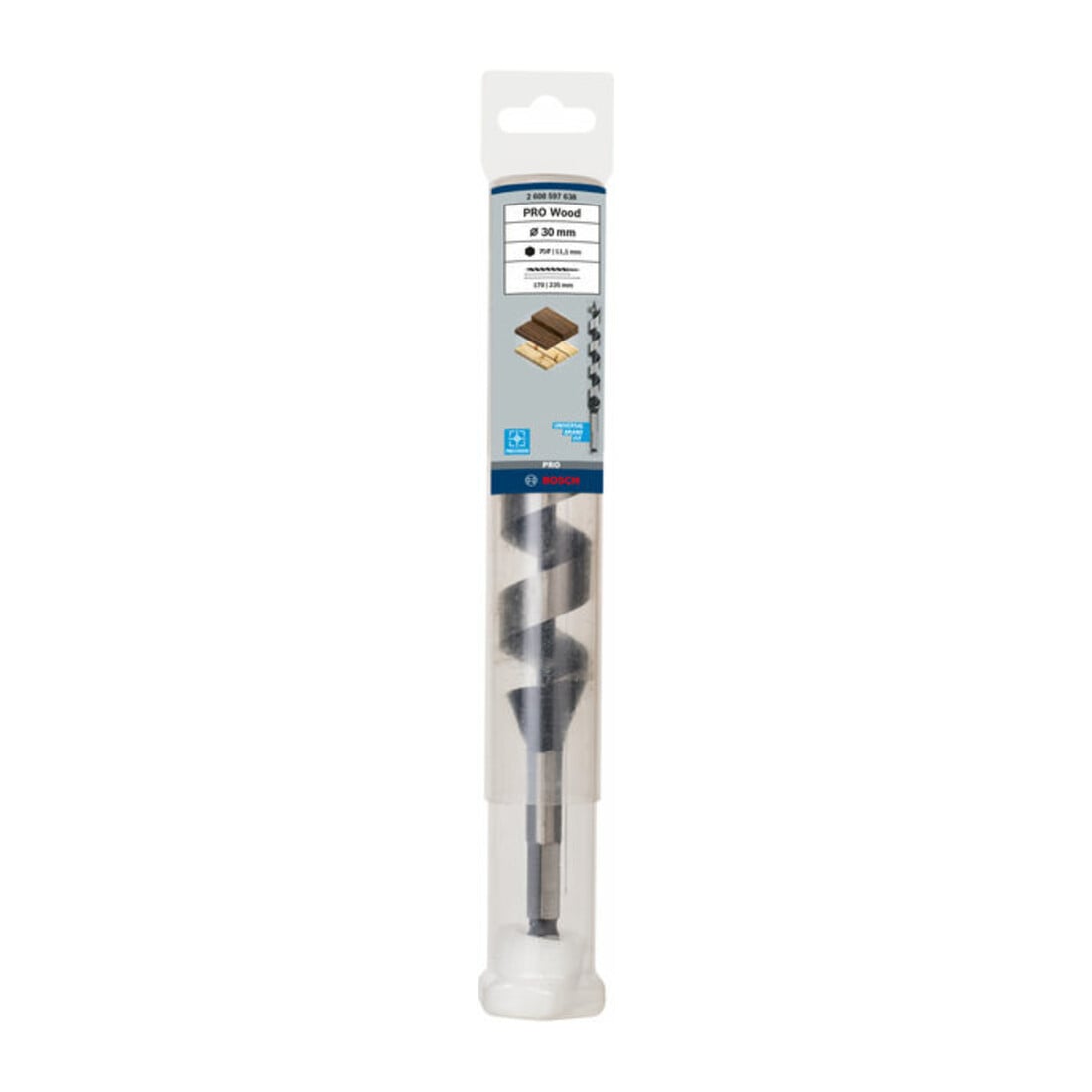 Bosch Punta a elica per legno esagono 30 x 170 x 235 mm d 11,1 mm