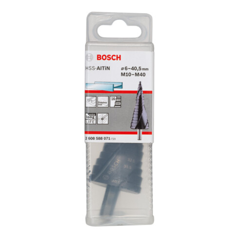 Bosch Punta a gradini HSS-AlTiN per pressacavi M10-M40 10 mm 125,5 mm