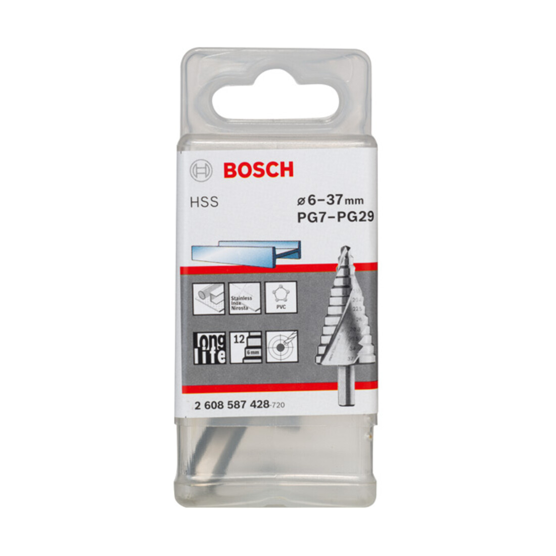 Bosch Punta a gradini HSS per pressacavi 6 - 37 mm 10 mm 93 mm 12 gradini