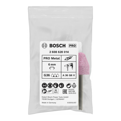 Bosch Punta abrasiva conica medio dura 6mm 60 20mm 25mm