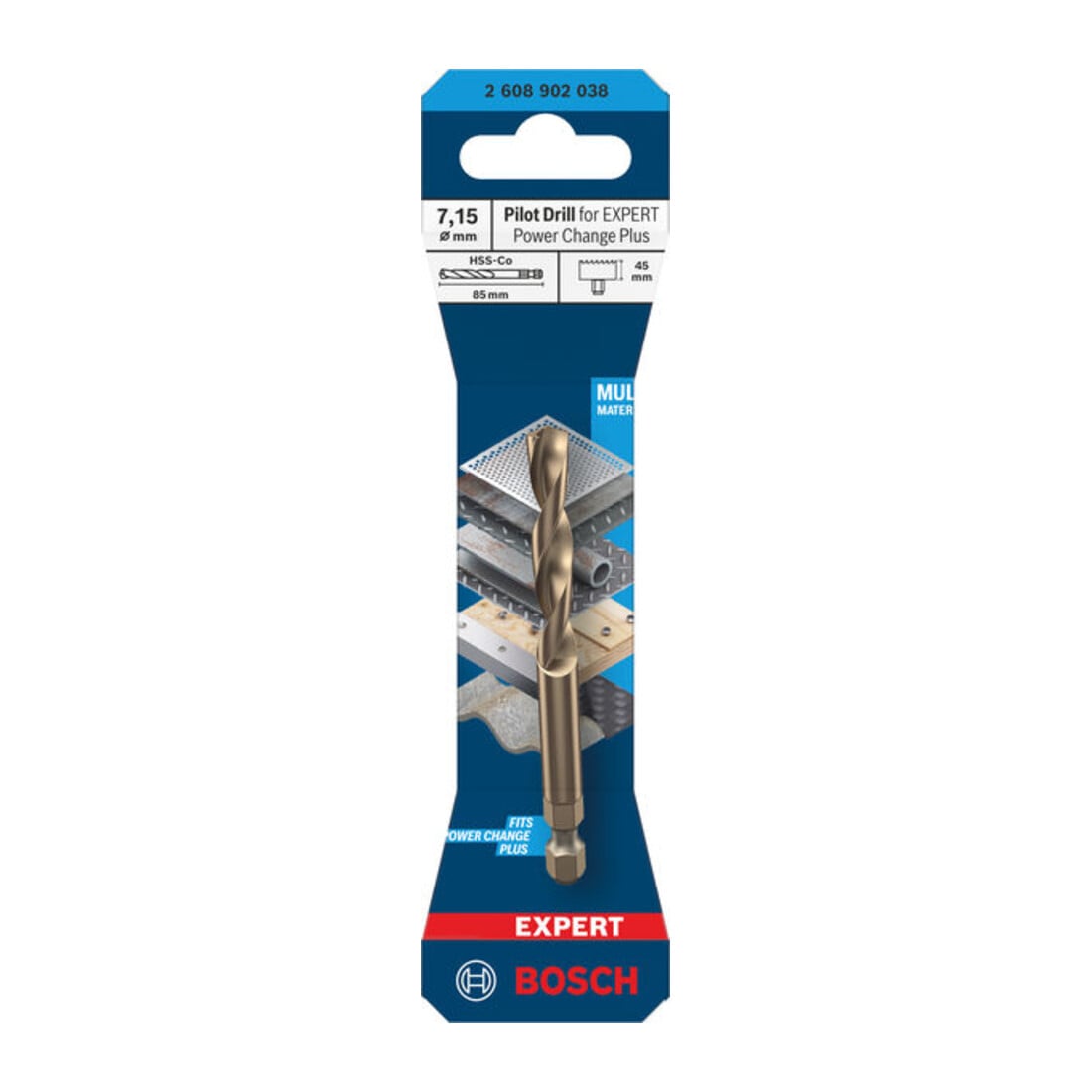 Bosch Punta centratrice per EXPERT Power Change Plus, HSS-Co, Ø7,15 x 44 x 85 mm