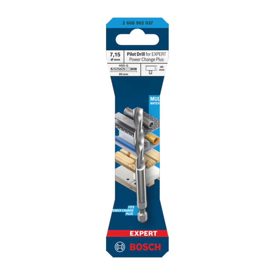 Bosch Punta centratrice per EXPERT Power Change Plus, HSS-G, Ø7,15 x 44 x 85 mm