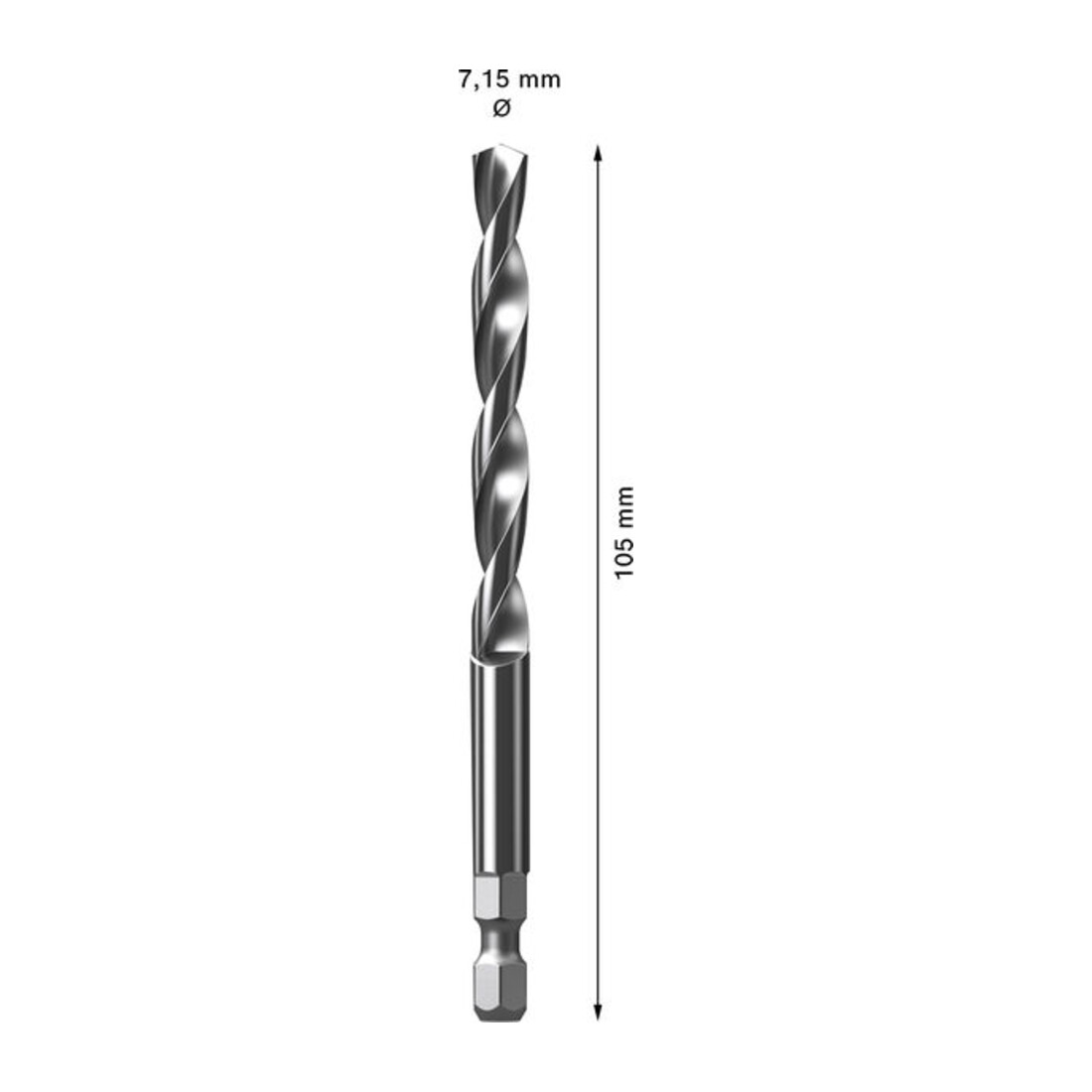 Bosch Punta centratrice per EXPERT Power Change Plus, HSS-G, Ø7,15 x 60 x 105 mm