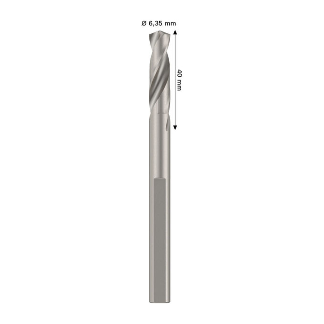 Bosch Punta centratrice per porta punte standard, HSS-G, 6,35 x 40 mm