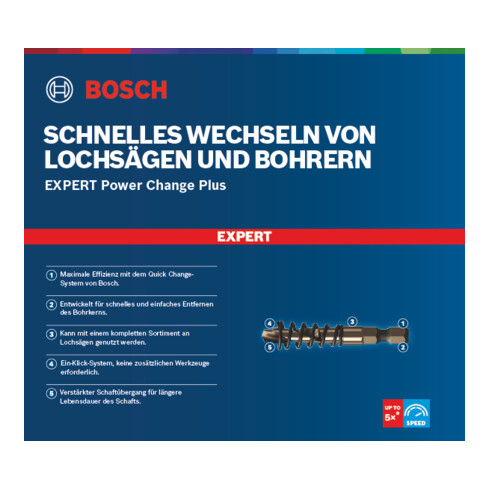 Bosch Punta di centraggio per lamiere EXPERT Power Change Plus per trapani a rotazione e a percussione