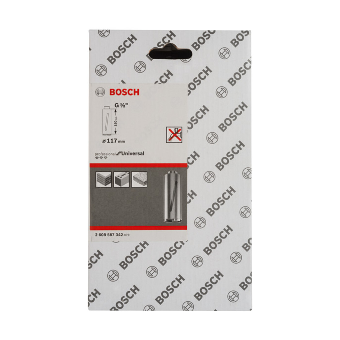Bosch Punta diamantata a secco G 1/2" Standard for Universal, 117mm 150mm 6, 7mm