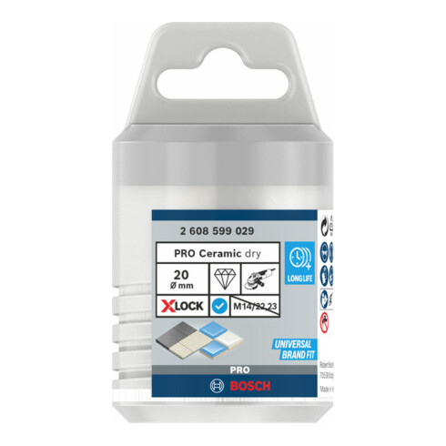 Bosch Punta diamantata X-LOCK Dry Speed Best for Ceramic per trapano a secco, 20x35mm