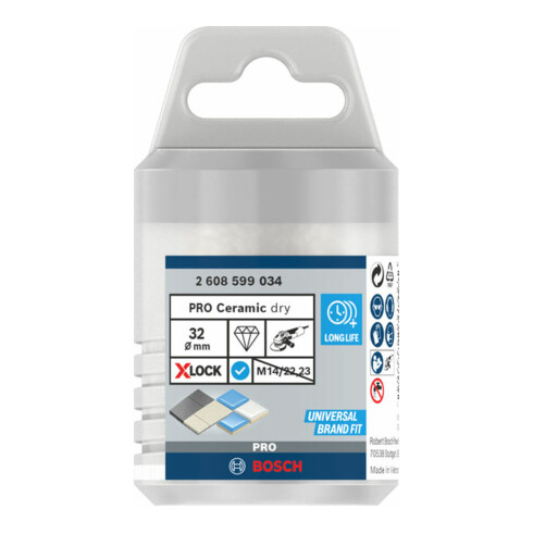 Bosch Punta diamantata X-LOCK Dry Speed Best for Ceramic per trapano a secco, 32x35mm