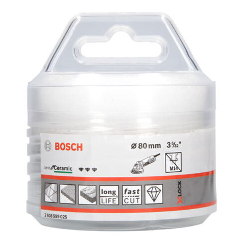 Bosch Punta diamantata X-LOCK Dry Speed Best for Ceramic per trapano a secco, 80x35mm