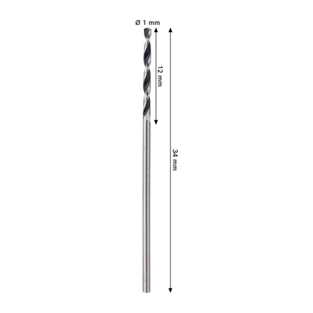 Bosch Punta elicoidale in metallo HSS, 1 x 12 x 34 mm, gambo cilindrico, 2 pezzi