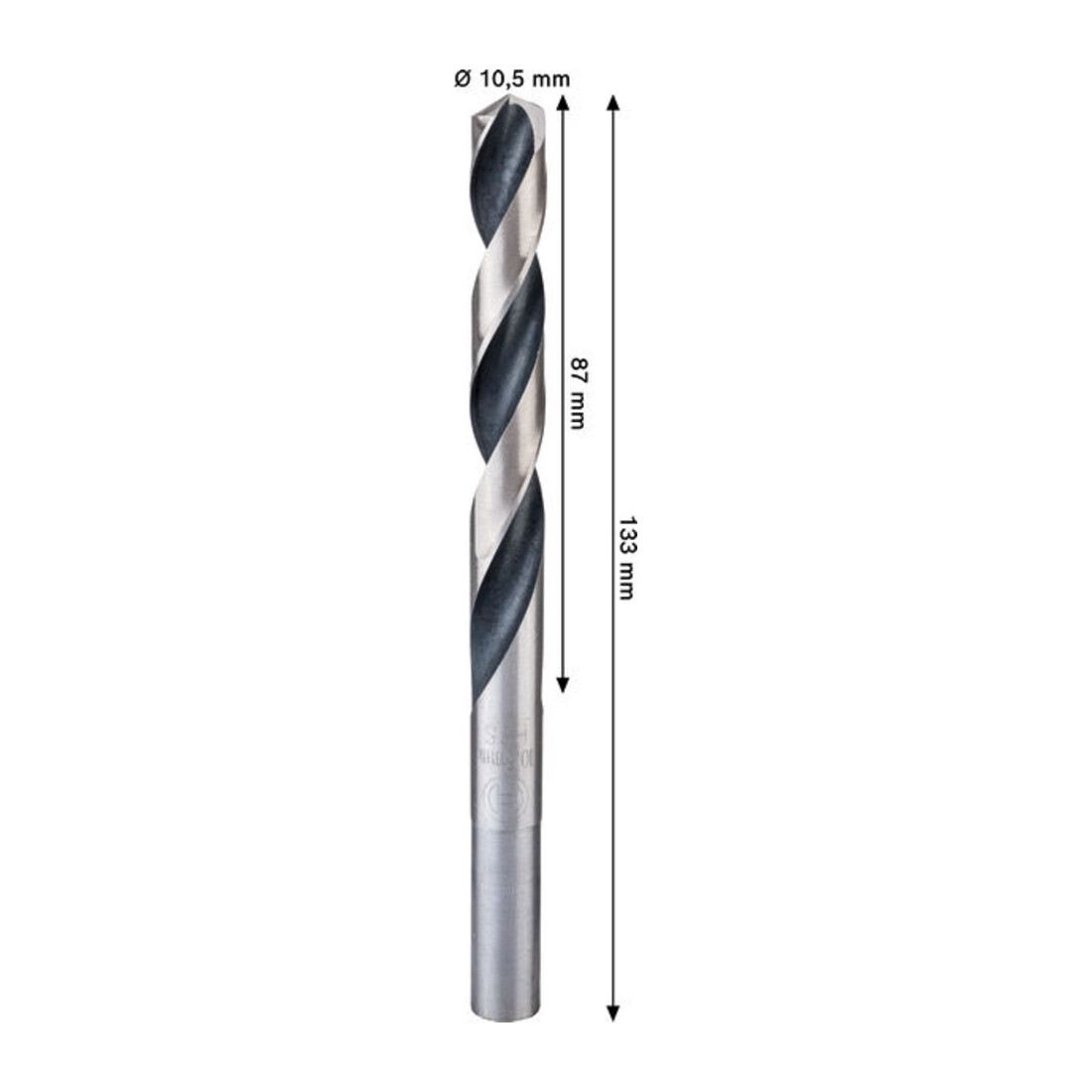 Bosch Punta elicoidale in metallo HSS, 10,5 x 87 x 133 mm, gambo ridotto cilindrico rosso