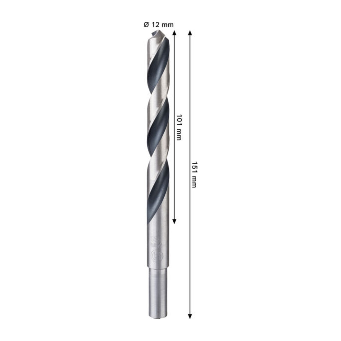 Bosch Punta elicoidale in metallo HSS, 12 x 101 x 151 mm, gambo cilindrico ridotto