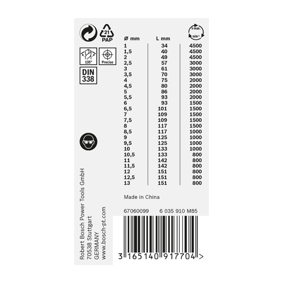 Bosch Punta elicoidale per metallo HSS Set PointTeQ DIN 338 25 pz. ProBox