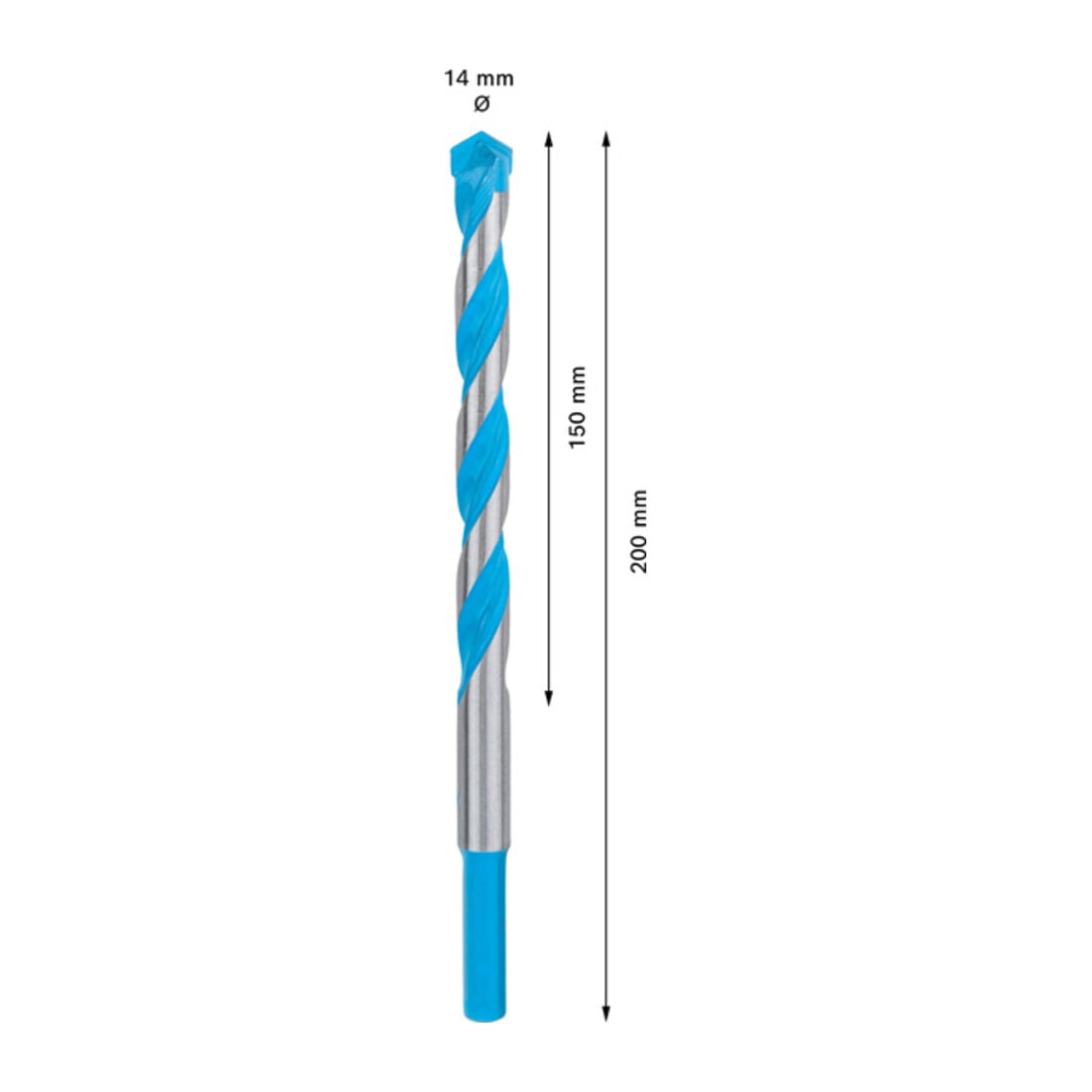 Bosch Punta EXPERT CYL-9 MultiConstruction, 14x150x200mm d 14mm, per avvitatore e trapano a percussione