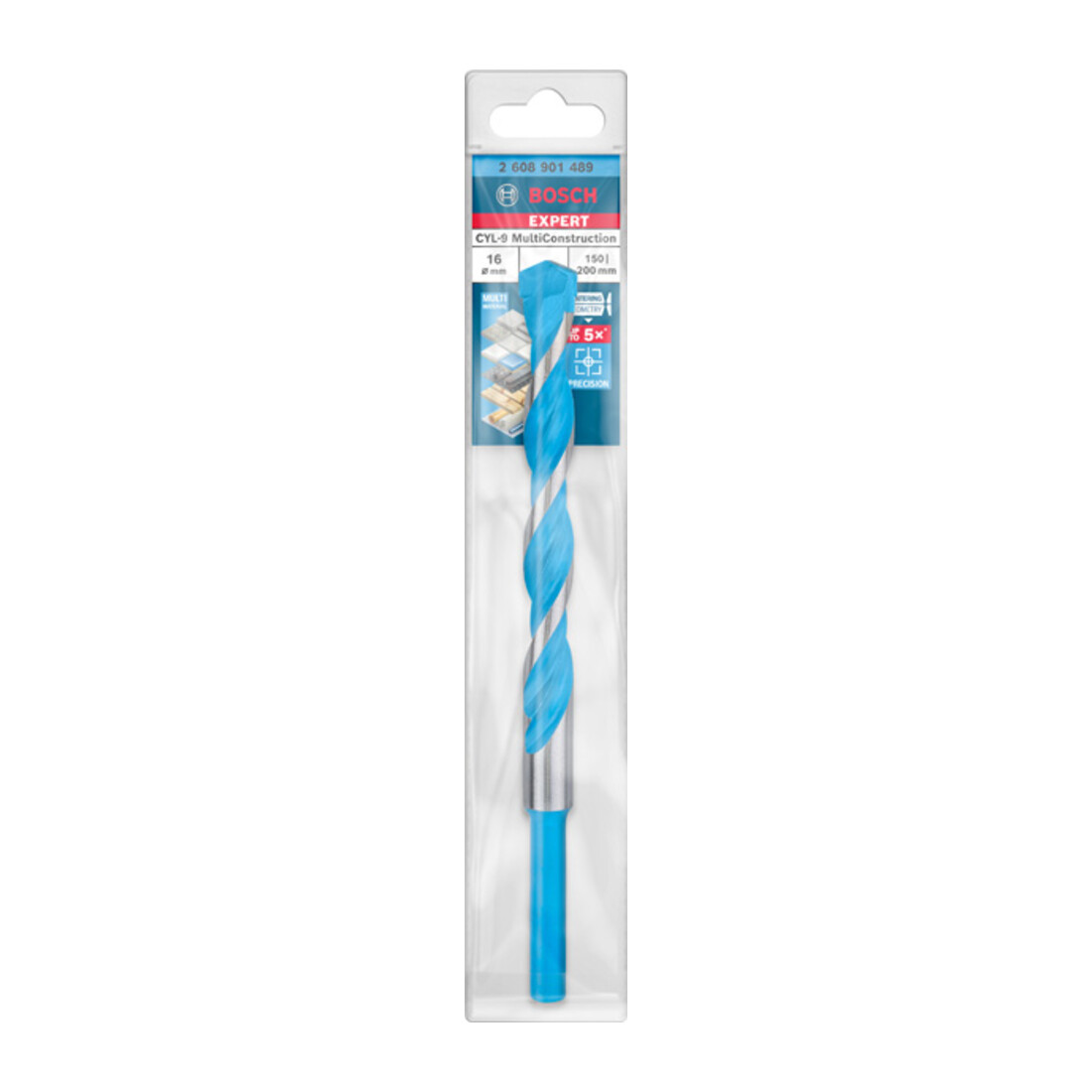Bosch Punta EXPERT CYL-9 MultiConstruction, 16x150x200mm d 16mm, per avvitatore e trapano a percussione