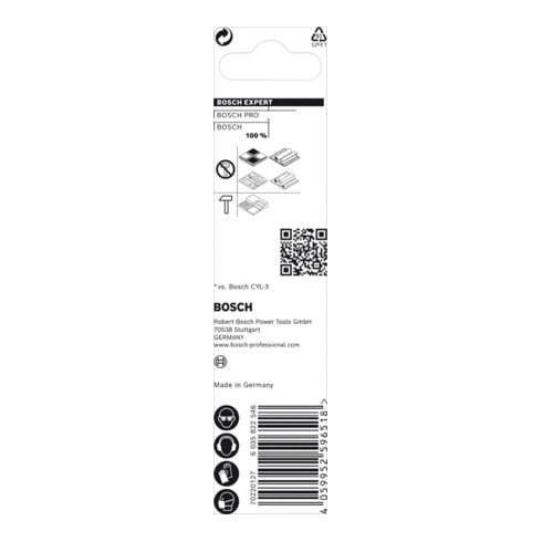 Bosch Punta EXPERT CYL-9 MultiConstruction, 8x200x250mm d 8mm, per avvitatore e trapano a percussione