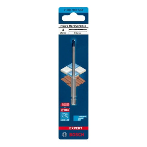 Bosch Punta trapano EXPERT HardCeramic HEX-9