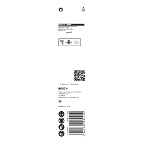 Bosch Punta trapano EXPERT HardCeramic HEX-9