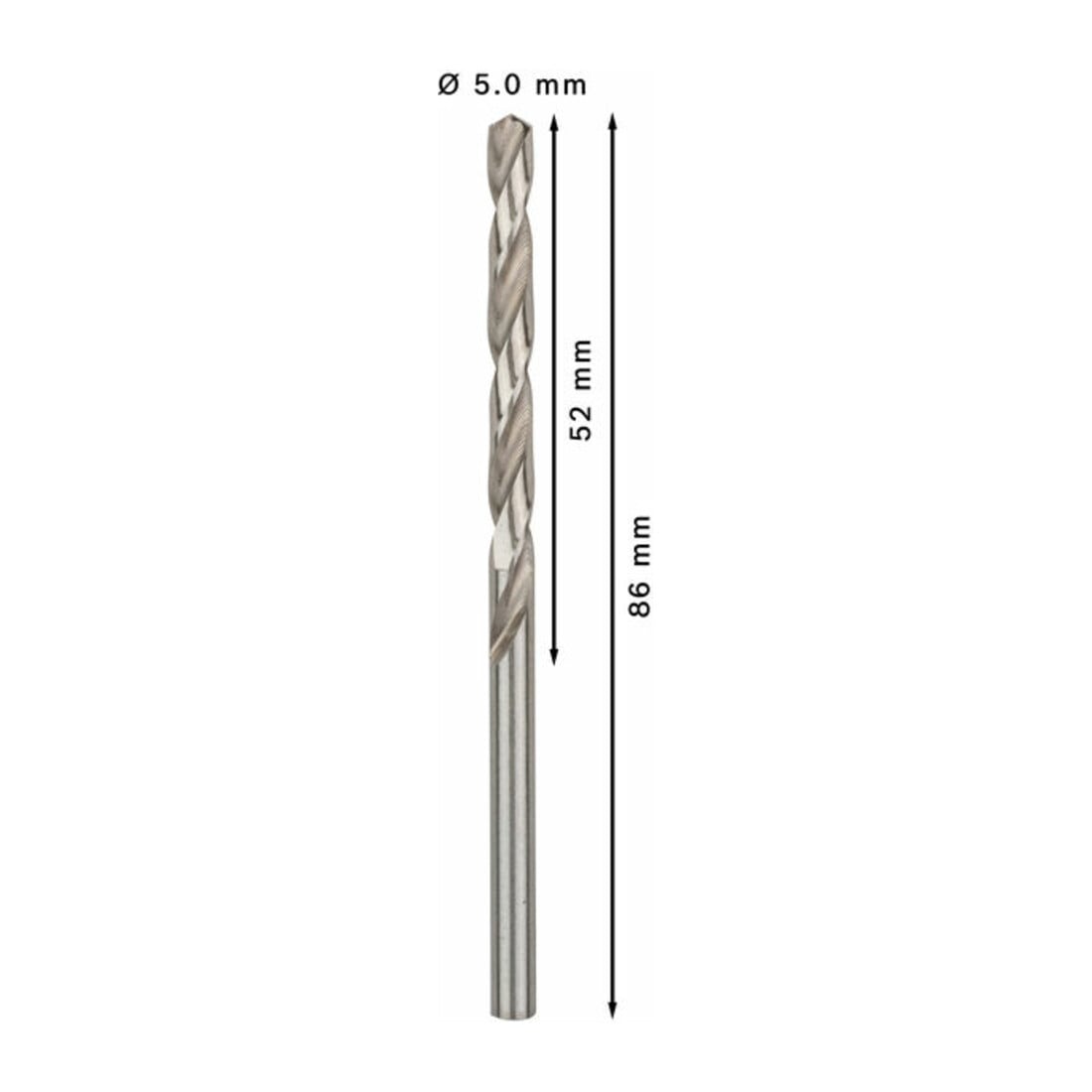 Bosch Punta per metallo HSS-G DIN 338 5 x 52 x 86 mm