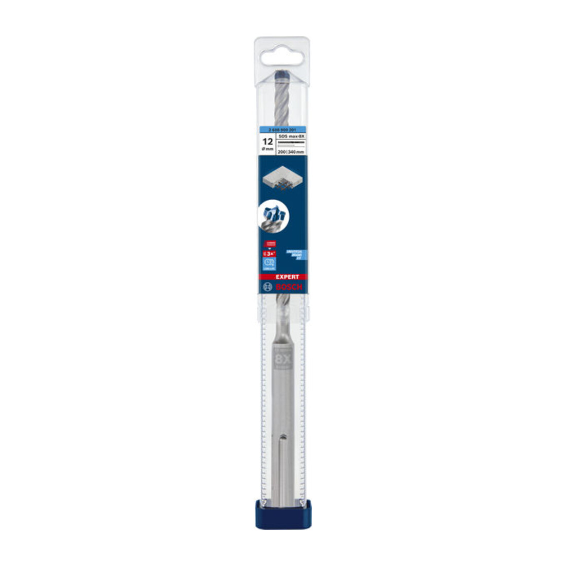 Bosch Punta per trapano a percussione EXPERT SDS max-8X, 12x200x340mm, per martello perforatore