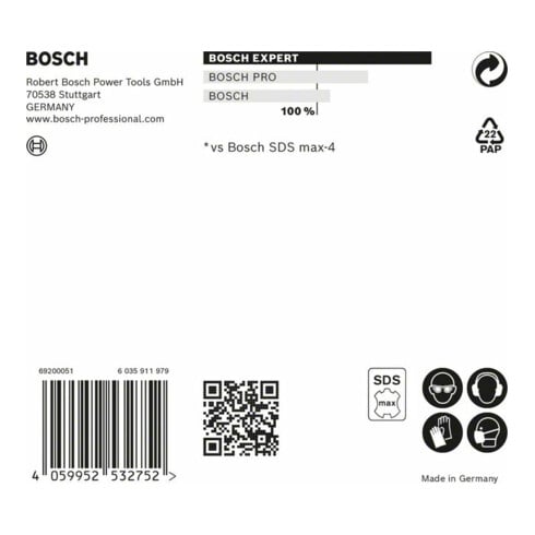 Bosch Punta per trapano a percussione EXPERT SDS max-8X, 12x200x340mm, per martello perforatore