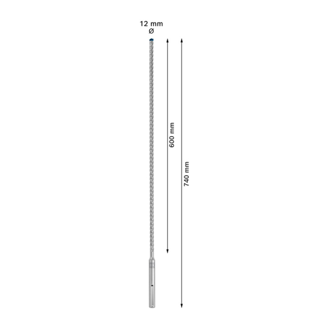 Bosch Punta per trapano a percussione EXPERT SDS max-8X, 12x600x740mm, per martello perforatore