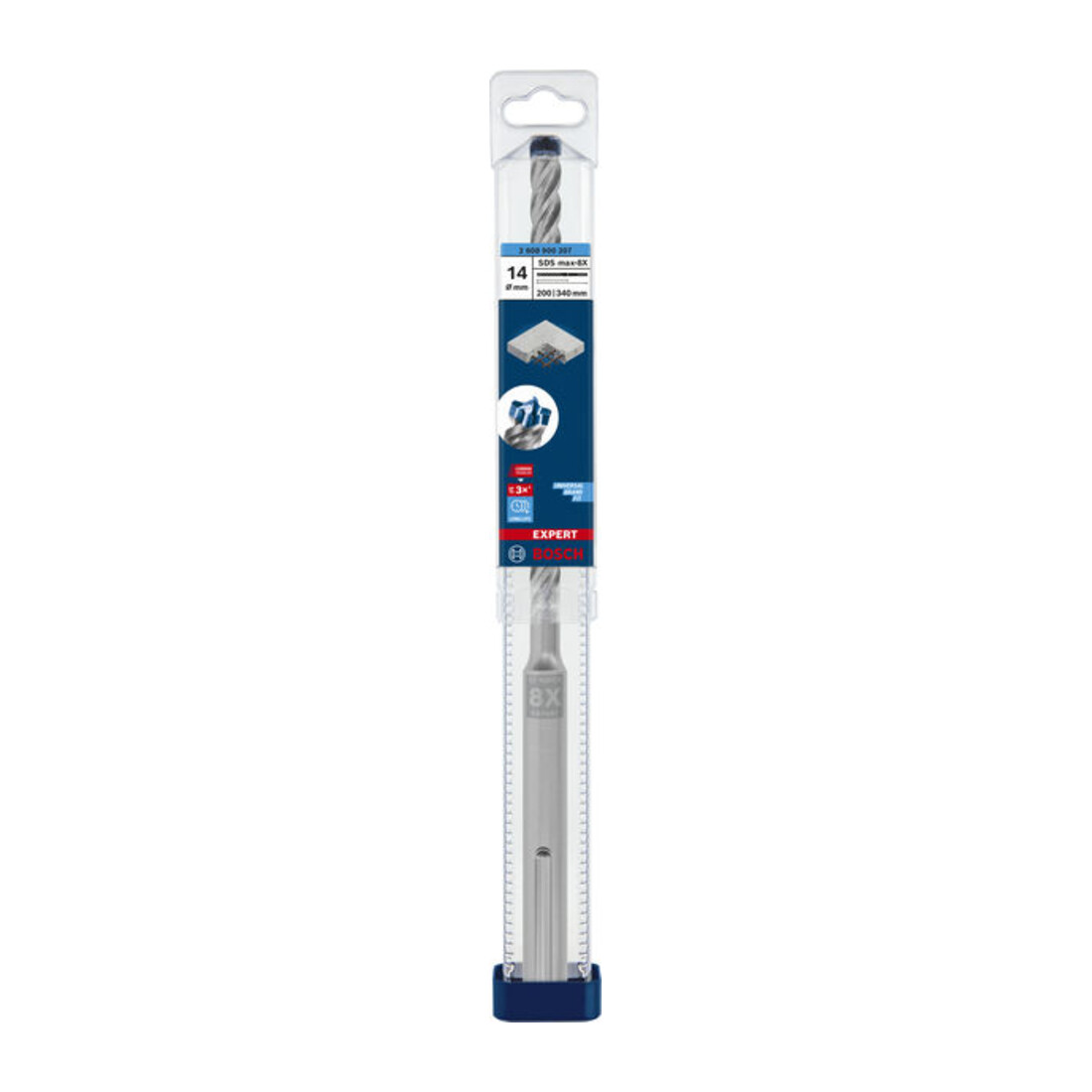 Bosch Punta per trapano a percussione EXPERT SDS max-8X,14x200x340mm, per martello perforatore
