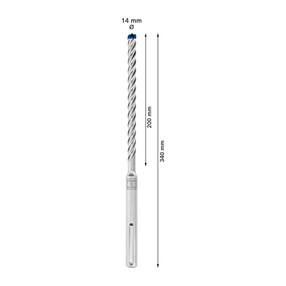 Bosch Punta per trapano a percussione EXPERT SDS max-8X,14x200x340mm, per martello perforatore