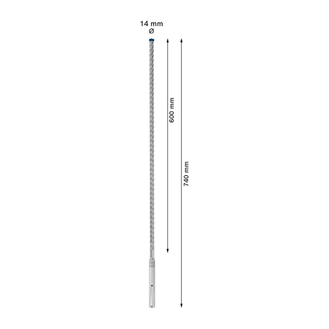 Bosch Punta per trapano a percussione EXPERT SDS max-8X,14x600x740mm, per martello perforatore