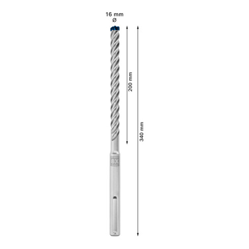 Bosch Punta per trapano a percussione EXPERT SDS max-8X, 16x200x340mm, per martello perforatore