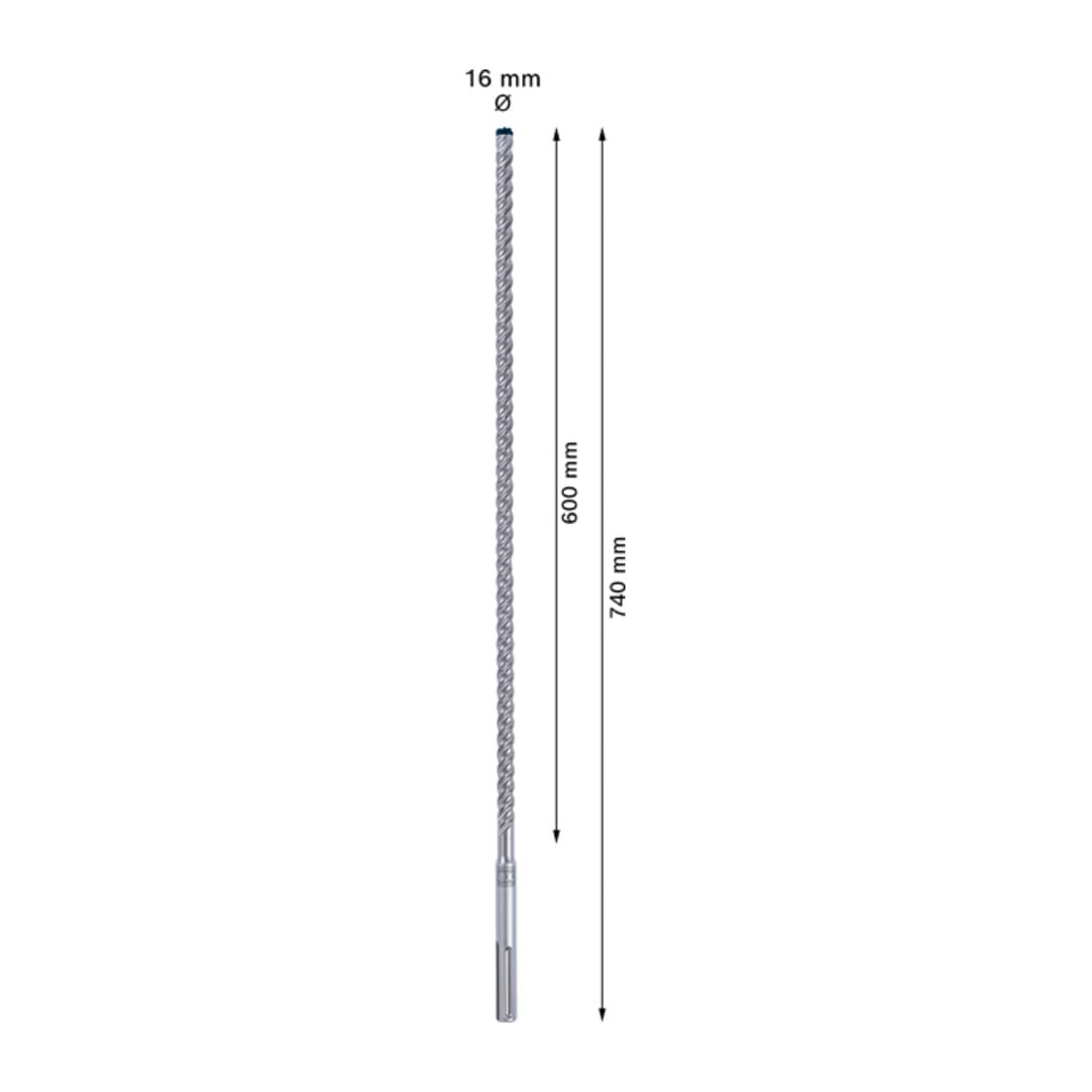 Bosch Punta per trapano a percussione EXPERT SDS max-8X, 16x600x740mm, per martello perforatore