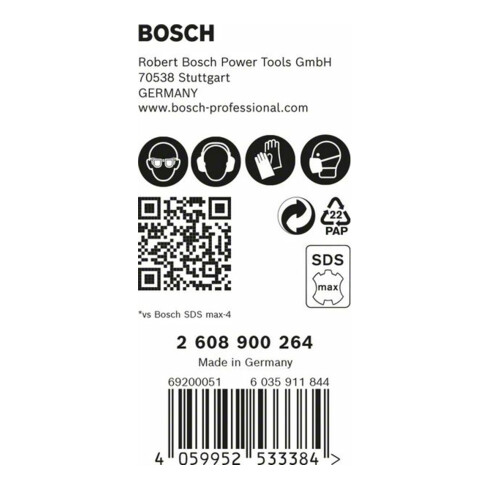 Bosch Punta per trapano a percussione EXPERT SDS max-8X, 18x400x540mm, per martello perforatore