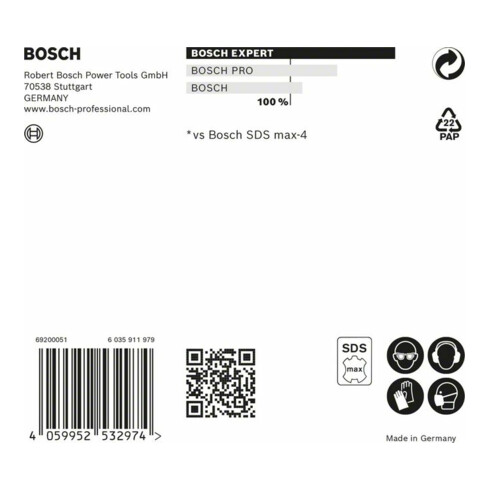 Bosch Punta per trapano a percussione EXPERT SDS max-8X, 18x600x740mm, per martello perforatore